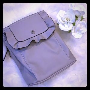 Light Grey Ruffle Trim Backpack